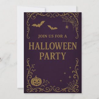 Invitación a la fiesta de Halloween | Morado gótic