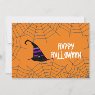 Invitación a la Fiesta de Halloween Naranja y Negr
