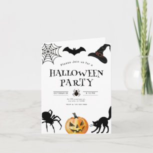 Invitación a la fiesta de Halloween, noche espeluz