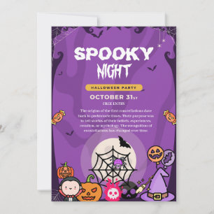 Invitación a la Fiesta de Halloween Noche Espeluzn