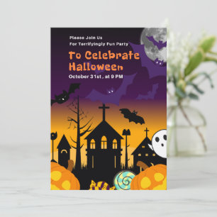 Invitación a la fiesta de Halloween o Hal divertid