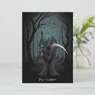 Invitación a la fiesta de Halloween oscuro y sinie