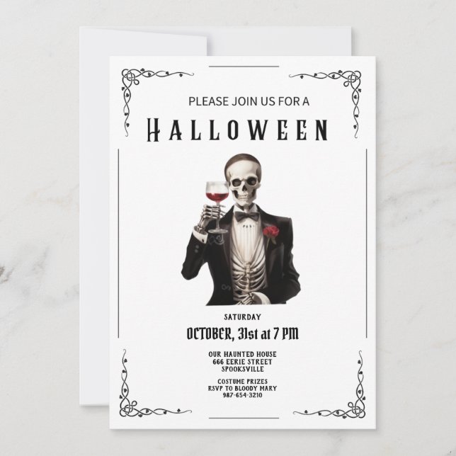 Invitación a la fiesta de Halloween para adultos (Anverso)