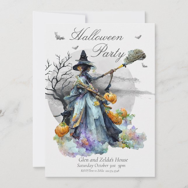 Invitación a la fiesta de Halloween para adultos (Anverso)