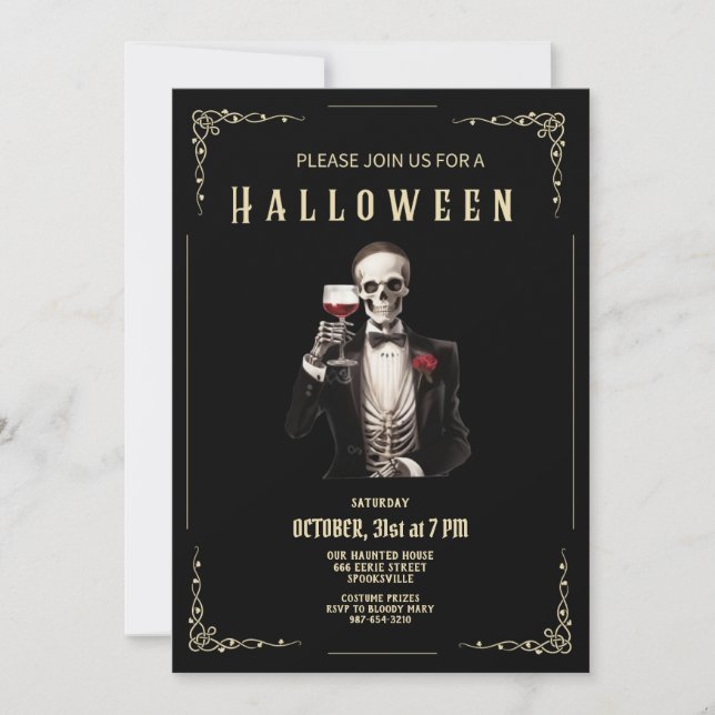 Invitación a la fiesta de Halloween para adultos (Anverso)
