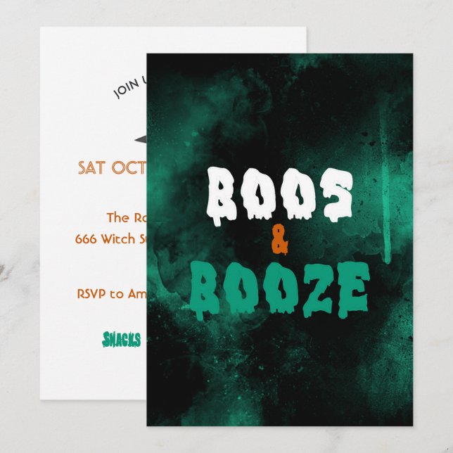 Invitación a la fiesta de Halloween para adultos B (Anverso / Reverso)