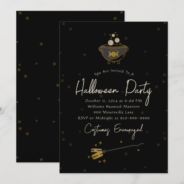 Invitación a la fiesta de Halloween para adultos b (Anverso / Reverso)