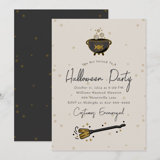 Invitación a la fiesta de Halloween para adultos b (Anverso / Reverso)