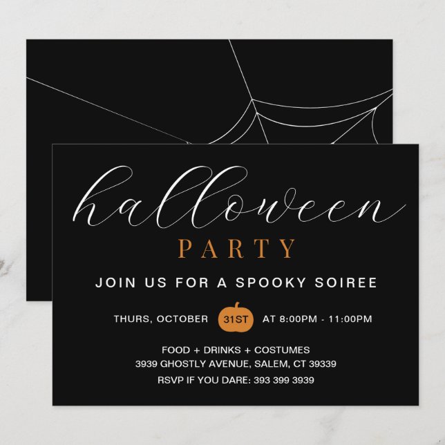 Invitación a la fiesta de Halloween para adultos c (Anverso / Reverso)