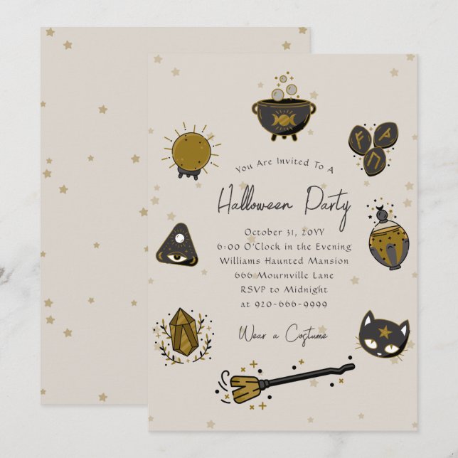 Invitación a la fiesta de Halloween para adultos c (Anverso / Reverso)
