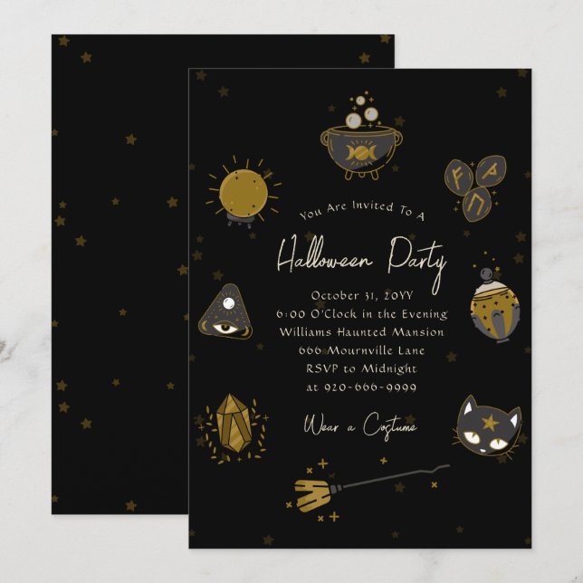 Invitación a la fiesta de Halloween para adultos c (Anverso / Reverso)