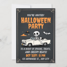 Invitación a la fiesta de Halloween para autos zom
