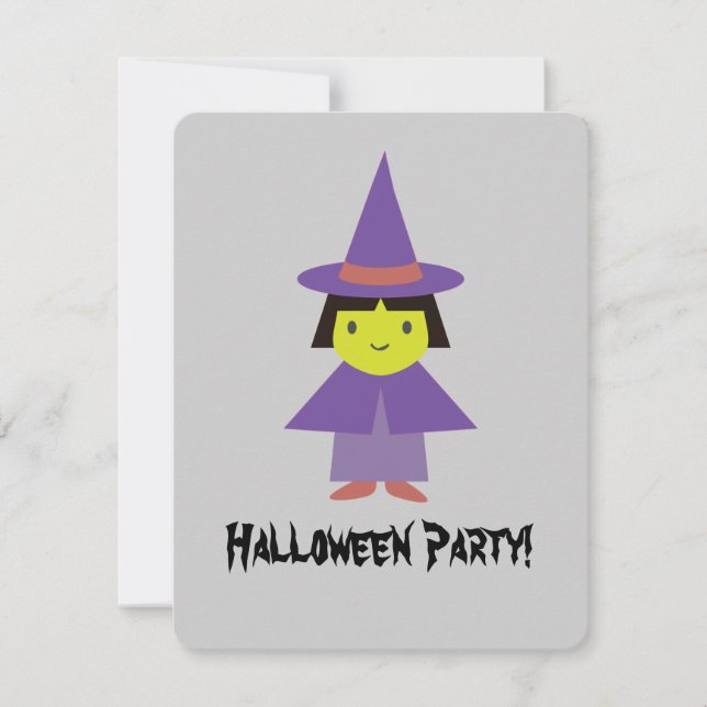 Invitación a la fiesta de Halloween para brujas (Anverso)