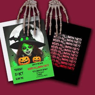Invitación a la fiesta de Halloween para brujas at