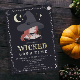 Invitación a la fiesta de Halloween para brujas de