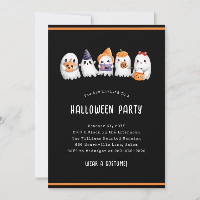 Invitación a la fiesta de Halloween para los niños (Anverso)