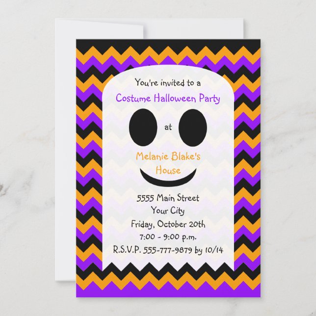 Invitación a la fiesta de Halloween para niños (Anverso)