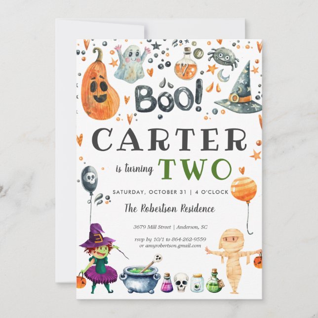 Invitación a la fiesta de Halloween para niños (Anverso)