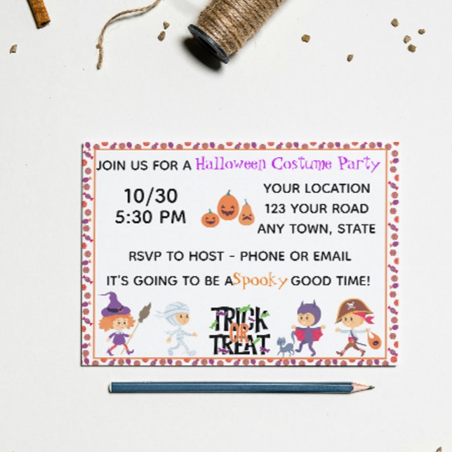 Invitación a la fiesta de Halloween para niños (Subido por el creador)