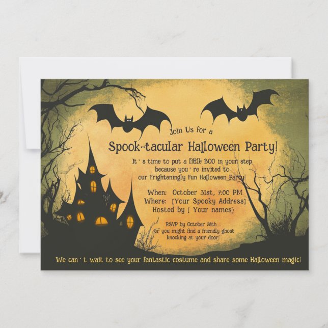 Invitación a la fiesta de Halloween para niños (Anverso)