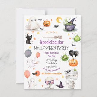 Invitación a la fiesta de Halloween para niños con