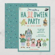 Invitación a la fiesta de Halloween para niños lin