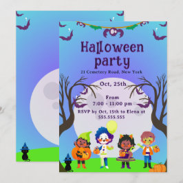 Invitación a la fiesta de Halloween para niños lin
