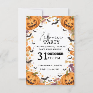 Invitación a la fiesta de Halloween para niños peq