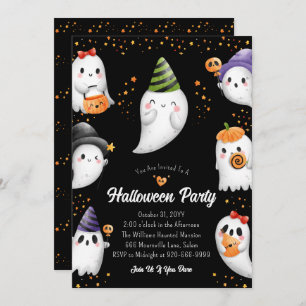 Invitación a la fiesta de Halloween para niños peq