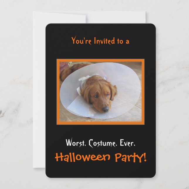 Invitación a la fiesta de Halloween para perros (Anverso)