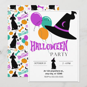 Invitación a la Fiesta de Halloween para Perros