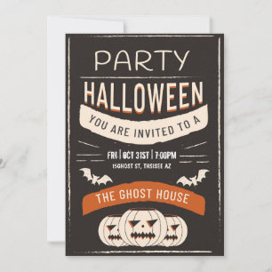 Invitación a la fiesta de Halloween retro