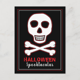 Invitación a la fiesta de Halloween roja con calav