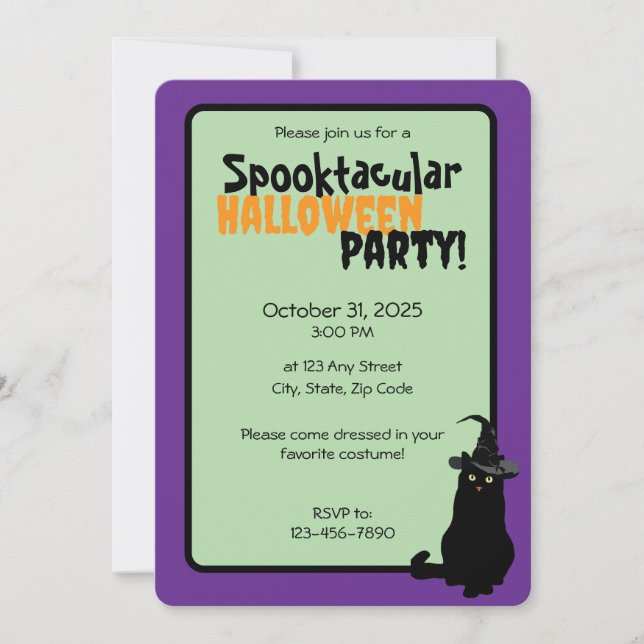 Invitación a la fiesta de Halloween Spooktacular d (Anverso)