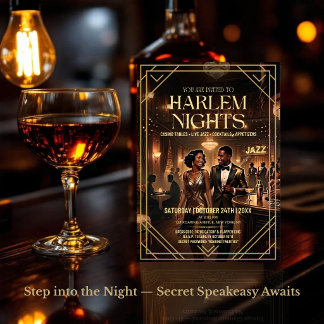 Invitación a la fiesta de Harlem Nights años 20 Ga