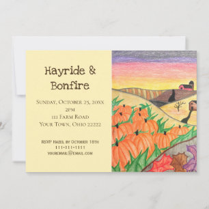 Invitación a la Fiesta de Hayride y Bonfire