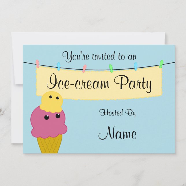 Invitación a la Fiesta de Helado (Anverso)