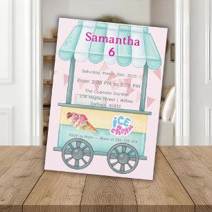 Invitación a la Fiesta de Helado, Cumpleaños 6 de
