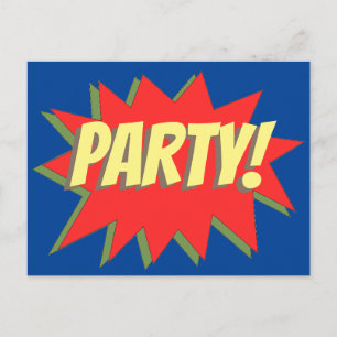 Invitación a la fiesta de historietas de superhéro