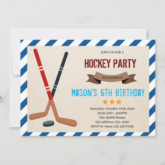 Invitación a la fiesta de hockey sobre hierba (Anverso)