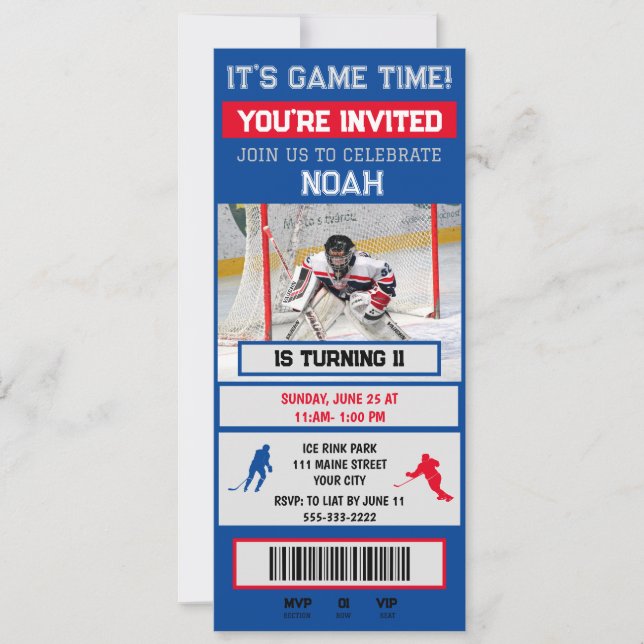 Invitación a la fiesta de hockey sobre hierba rojo (Anverso)