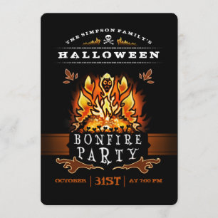 Invitación a la fiesta de hogueras de Halloween