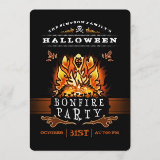 Invitación a la fiesta de hogueras de Halloween