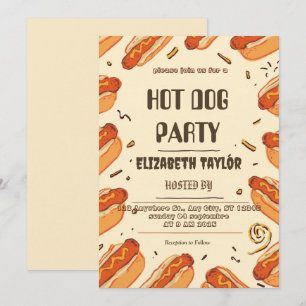 Invitación a la fiesta de Hot Dog – Celebración di