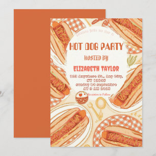 Invitación a la fiesta de Hot Dog – Celebración di