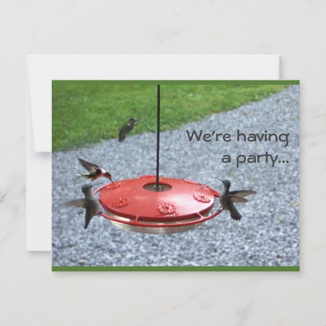 Invitación a la fiesta de Hummingbird (Anverso)
