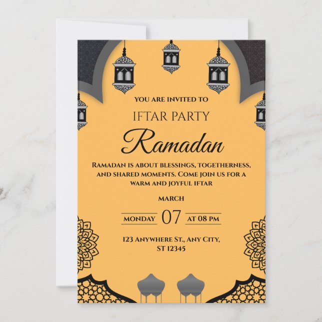 Invitación a la Fiesta de Iftar de Ramadan (Anverso)