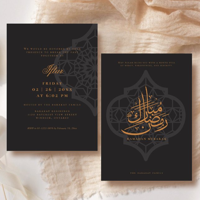 Invitación a la Fiesta de Iftar de Ramadán (Front and Back)