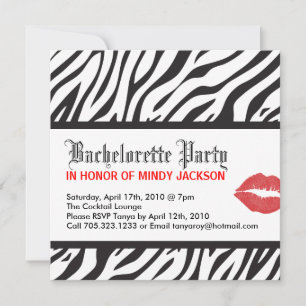 Invitación a la fiesta de impresión de cebra