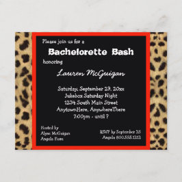Invitación a la fiesta de impresión de leopardo
